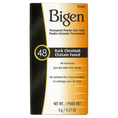 Bigen Permanent Powder Hair Color 48 Dark Chestnut 1 ea (Pack of 4)