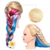 Mannequin Head with Hair, MYSWEETY 29 Inch Colorful Hair Mannequin Head Hairdressing Practice Training Doll Heads Cosmetology Hair Styling Mannequins Heads with Clamp + Practice Tools