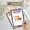 Sports Style Fill-In Birthday Invites(4"x6"), All Star Birthday Invitations with Envelopes(20-Pack), Birthday Party Supplies for Boys & Girls, Teen, Kids-A04
