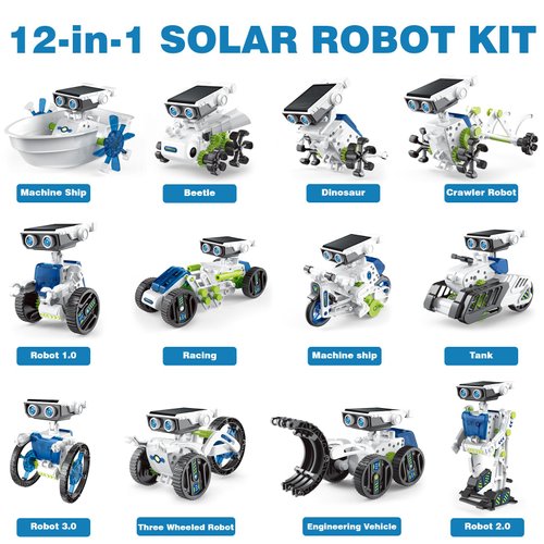 Pakoo 12-in-1 Solar Robot Kit for Kids 8-12, STEM Projects for Kids, DIY Building Toy Set & Science Kits for Kids Age 8-12 Boys & Girls Birthday
