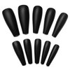 AddFavor Long Press on Nails Black Matte Ballerina Fake Nails Full Cover False Acrylic Nail for Women, 240pcs Black Nails with Nail Glue Adhesive Tabs File Tools