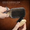 NORSEWOOD Boar Bristle Brush for Shine and Texture - Stiff Bristles for Medium Hair/Beards, Cleaning Brush Included