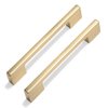 Goo-Ki 6 Pack 3-3/4 in（96mm） or 5 in (128mm) Hole Center Cabinet Pulls Light Brushed Brass Zinc Alloy Kitchen Drawer Pulls Drawer Handles,Cabinet Hardware 1816-BS-96