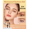 Waterproof Eyebrow Gel Blonde, Sweat-Proof Longwear Strong Hold Tinted Brow Gel, Vegan, Cruelty-Free, Brow Glue Mascara for Eyebrows with Eyebrow Brush, Sculpting Eye Brows Filler Makeup for Women-01