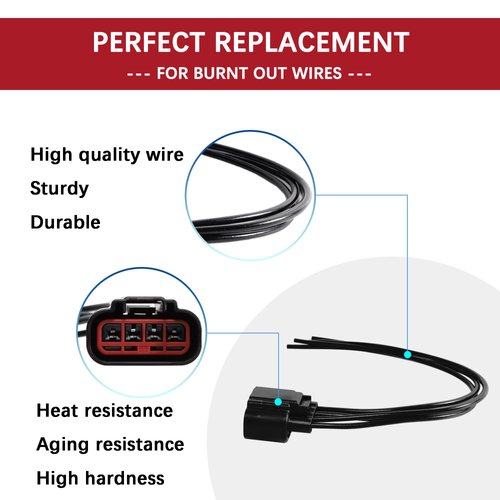 Anina WPT688 Blower Motor Connector for 2004-2018 Ford Lincoln Mercury HVAC Fan Blower Motor Resistor Wiring Harness Pigtail 3U2Z14S411ZEA