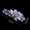 Sankuwen Flower Luxury Jewelry Design Hairpin Rhinestone Hair Barrette Clip(Style C,Purple)
