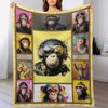 Gorila Throw Blanket Gorila Gifts Gorila Chimpanzee Chimp Decor Animal Throw Blanket Cozy Flannel Soft Warm Plush Lightweight Bedding Flannel Fleece for Boy Man Sofa Bedding Couch 40"x50"