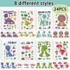 24 Sheets 8.3''×5.9'' Make Your Own Dinosaur Stickers for Toddlers Kids Party Favors, Make a Face Stickers for Kids Activities Supplies Crafts