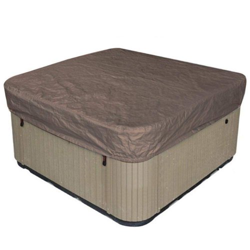 Outdoor Square Hot Tub Cover, Waterproof Sunproof SPA Cover Protector 90.9x90.9x11.8in (Coffee)