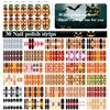XEAOHESY 30 Sheets Maple Leaf Theme Halloween Stick On Nail Polish Strips with Nail File Nail Stickers Decals Holiday Full Nail Wraps for Women Halloween Nail Art