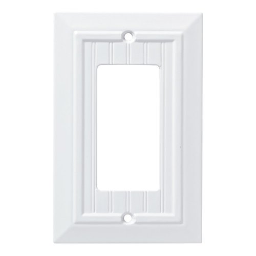 Franklin Brass Classic Beadboard Wall Plate, Pure White Single Decorator Outlet Cover, 1-Pack, W35267-PW-C