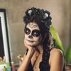EARENT Halloween Rose Skull Headband Black Flower Crown Hair Bands Gothic Floral Leaf Veils Hair Hoops Headpieces Costume Party Masquerade Decoration Hair Accessories for Women