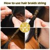 Gold SliverDreadlock Braids Hair Accessories, 2 Pieces 5M Braiding Hair Deco Styling Shimmer Stretchable African Braid Braided Elastic Cord Ornament Hanging Decorating Gift Wrapping