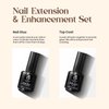 beetles Gel Polish 5 in 1 Nail Glue and No Wipe Top Coat Kit 2PCS 15ML for Gel Nails Easy Nail Extension Gel, Soak Off LED Gel Shine Finish and Long Lasting