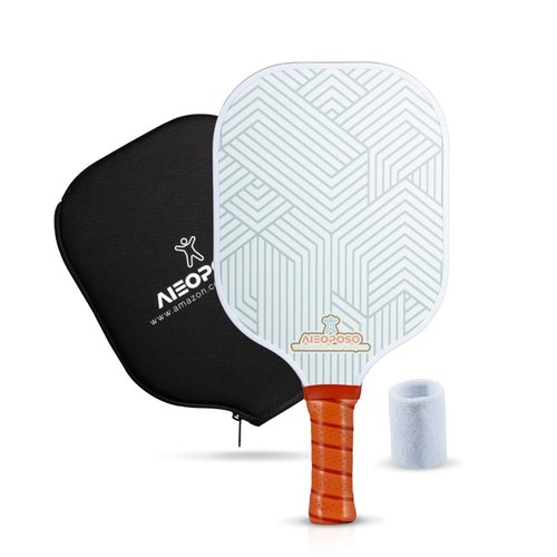 Aieoposo Pickleball Paddles, USAPA Approved Carbon Fiber Pickleball Paddle, Polypropylene Honeycomb Core Pickleball Racket Sets with Wristband & Paddle Cover, Pickleball Gifts for Beginners