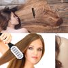 Honeydak Hair Straightening Boar Bristle Clamp Hair Comb, 5 Pieces Alligator Hair Clips, Pin Rat Tail Comb (White Comb)