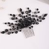 Missgrace Women Bride Wedding Halloween Black Crystal Hair Comb Special Occasion Headpiece Black Women Hair Accessories for Prom Party