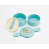Skater Sumikkogurashi 2 Tier Round Bento Lunch Box with Folk (17oz) - Authentic Japanese Design - Microwave Safe - Blue
