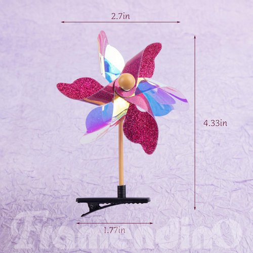 Framendino, 10 Pack Pinwheel Hair Clips Sequins Hair Clip Pinwheels Hair Barrettes Windmill Hairpins for Women Girls Hair Accessories