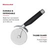 KitchenAid Gourmet Stainless Steel Pizza Wheel with Sharp Blade to Easily Cutting Pizza Crusts, Pies, and more, Finger Guard for Safety and Comfort Grip to Protect Fingers, Dishwasher Safe, Black