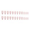 Silver Press on Nails Stiletto Long Fake Nails Full Cover False Nails with Chrome French Tip Design Glue on Nails Metallic Swirls Reusable Artificial Nails Stick on Nails for Women Manicure 24Pcs