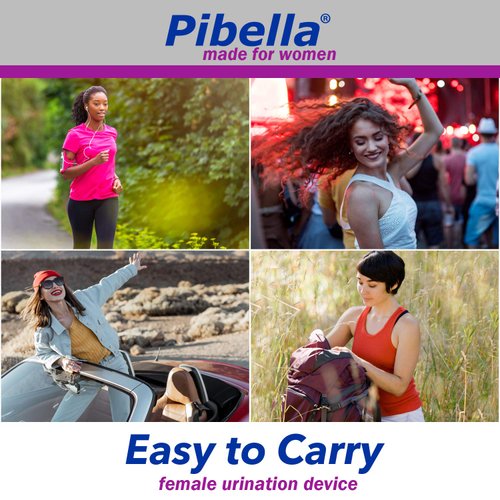 PIBELLA Travel Female Urination Device + Portable Urinals for Women, Camping Hiking, Outdoor Activities & More (Reusable), Pearl