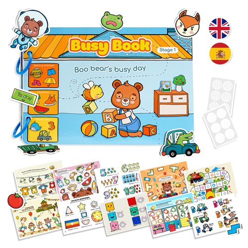 Lalala Baby Montessori Busy Book for Toddlers 1-3, Busy Book for Kids to Develop Learning Skills, Sensory Toys for Kids with Autism, Learning Toys for Toddlers 2-4 Years, Toddler Activity Book
