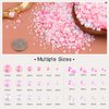 80g Flatback Pearls and Rhinestones for Crafting, Pink White 3-10mm Resin Rhinestones and Half Pearls for Bedazzling, Nail Art and Dec with 3pcs 10ml B7000 Jewelry Glue, Tweezer and Pickup Pencil