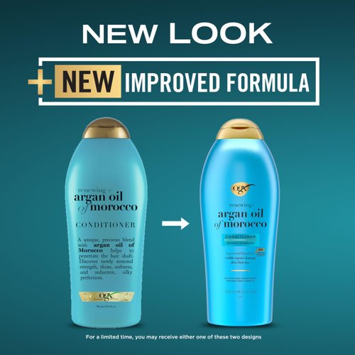 OGX Renewing Argan Oil of Morocco Conditioner, 25.4 fl. oz - Repair Conditioner for Dry, Damaged Hair, Paraben-Free, Sulfate-Free Surfactants, Strengthen & Repair with LipiPro Shield Technology