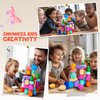Qubomax 40 Pcs Wooden Stacking Rocks & Sensory Learning Toys for Ages 3-9 | Develops Motor Skills & Creativity for Girl or Boy - Stacking Blocks for Birthday Gift