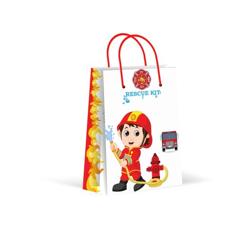 Premium Firefighter Party Bags, Party Favor Bags, New, Treat Bags, Gift Bags, Goody Bags, Party Favors, Party Supplies, Decorations, 12 Pack
