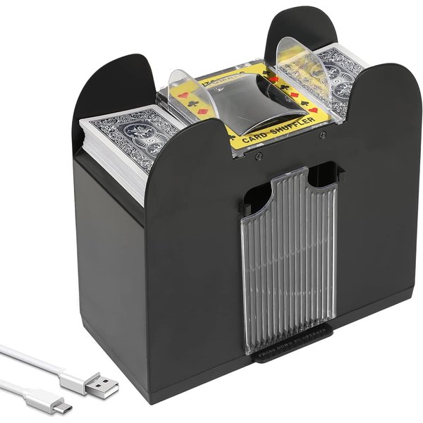 Ni-SHEN 6 Decks Automatic Card Shuffler USB/Battery Operated Electric Shuffler for Family Party Poker/Blackjack/UNO