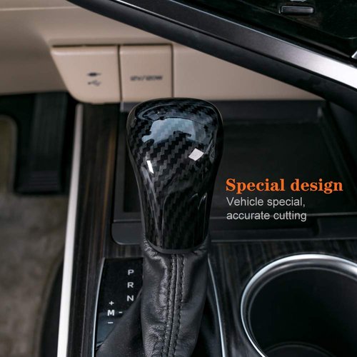 CKE for Toyota Camry 2024 2023 2022 2021 2020 2019 2018 for Corolla Avalon 2024 2023-2019 Accessories Sporty Auto Car Gear Shift Knob Cover Trim Protector Cap -Carbon Fiber Style