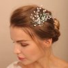 Jumwrit Wedding Hair Pins Sparkly Rhinestone Beaded Headpiece Handmade Silver Hair Piece Bridal Hair Accessories for Bride Bridesmaid