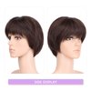 HSPJHTM Short Brown Wig, Short Wigs for Women,Cut Wig with Bangs Hair Wigs Natural Straight Layered Hairstyles for Daily Wear Wig(Free Wig Cap) Dark Brown