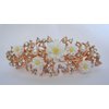 Generic Rose gold white flower crystal pearl hair clip bridal clip barrette