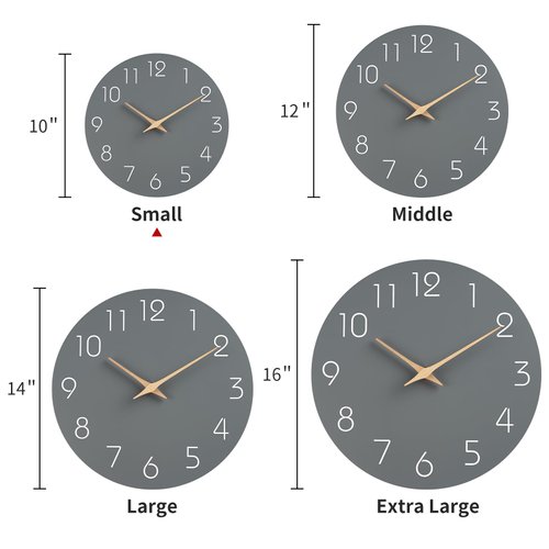 Mosewa Silent Non-Ticking Wall Clock Decorative for Kitchen, Bedroom, Bathroom, Office, Living Room, Battery Operated - 10 Inch Wood Modern Simple (Gray)