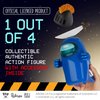 P.M.I. Among Us Action Figure | One of Four 6.7-Inch-Tall Collectibles | Among Us Toys and Playable Mini Toys | Blue Ghost in The Chop-Chop Shiny Knife Hat with Hidden Hat and Hands | Kids’ Toys