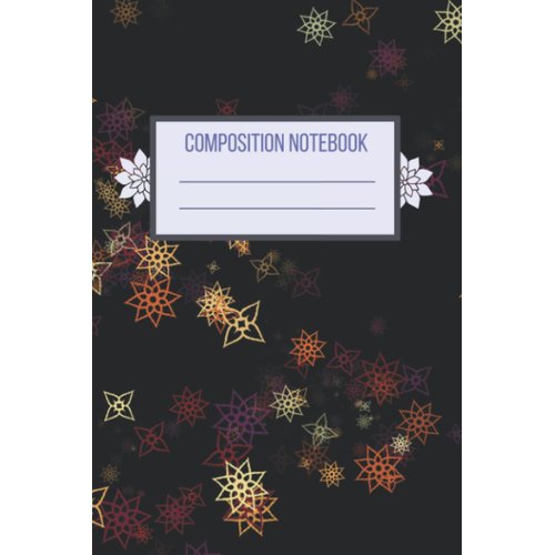 Autumn Festive Stars Fall Pattern Composition Notebook 120 Pages, 6x9 in: Gifts for Teens Kids Students Girls for Home School College