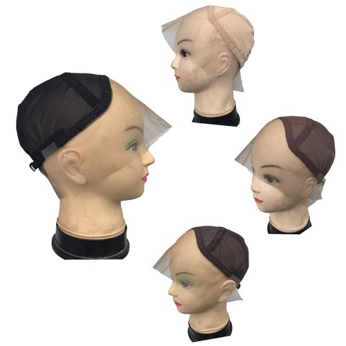 FURUN Lace Front Wig Cap for Making Wigs with Adjustable Strap Glueless Weaving Cap Wig Caps Swiss Lace Hairnet (Small 21.5inch, Black)