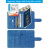 Airtag Passport Holder Cover Wallet RFID Blocking Leather Case Travel Essentials Luggage Accessories Travel Must Have(118#Blue)