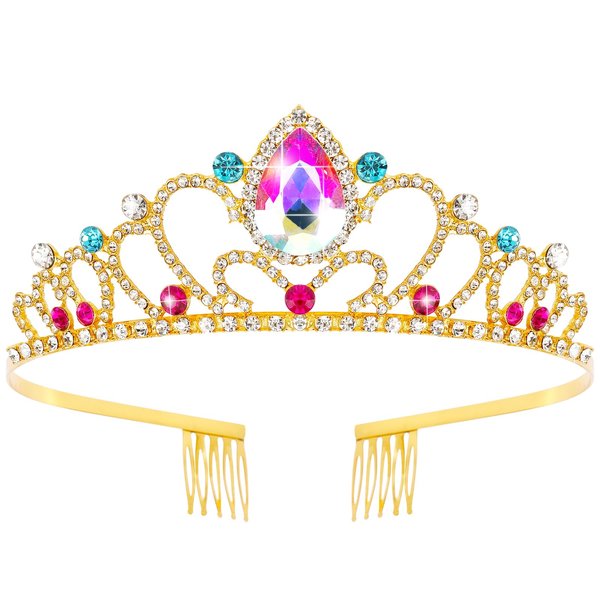TOBATOBA Princess Crown Rapunzel Crown Rapunzel Tiara Princess Tiara Dress-up Crown Headband Halloween Birthday Wedding Hair Accessories