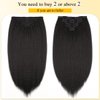 FANCEE Kinky Straight Clip in Hair Extensions for Black Women Full Head Yaki Straight Clip Ins Synthetic Hair Extensions (18 inch, Black)