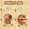 CHDBLOCK 2 Pcs Capybara Plush Keychain Toy, Capybara Stuffed Animals, 7.3 Inch Capybara Plush Toy, Capybara Pendant for Backpack Birthday Gift