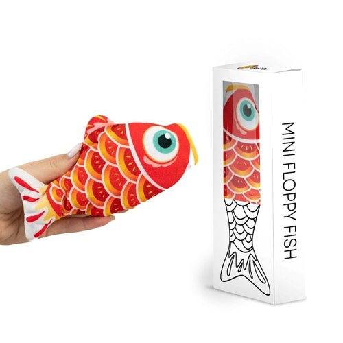 Leo's Paw Mini Floppy Fish w/Silvervine & Catnip Stimulating Real-Life Fish Impression Keeps Kitty Active & Entertained Prevents Boredom & Destructive Behaviour Cat Kicker Toy for Exercise & Play