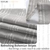 jinchan Boho Valance Curtains Blackout Kitchen Valance for Windows Geometric Striped Valance for Living Room 18 Inch Double Layer Farmhouse Window Valances Overlay Valance Rod Pocket 1 Panel Taupe