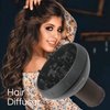 Segbeauty Hair Diffuser for Curly Hair, Upgraded Adjustable Air Flow, Deep Bowl, Professional Salon Frizz-free Fast Dry Diffuser Attachment with 1.57"-1.97" Nozzle, Black