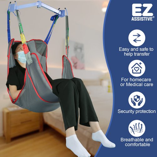 EZ Assistive Universal Full Body Patient Lift Sling, Hoyer Lift Medical Sling for Bed Positioning and Bathing Assist Aids,Transfer Sling for Elderly,Bariatric,Disabled,Bedridden (Small-Pack of 1 pc)