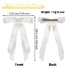 12Pcs Hair Ribbons Bow Clips for Women, FHDUSRYO Silky Satin Hair Bows Hair Clip, Slide Metal Clips with Long Tail, Solid Color French Barrette, BowKnot Hair Accessories for Girls Lolita Party Gift