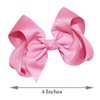 WD2U Girls Set of Two 4" Solid Grosgrain Pigtail Hair Bows French Clip Barrettes Red